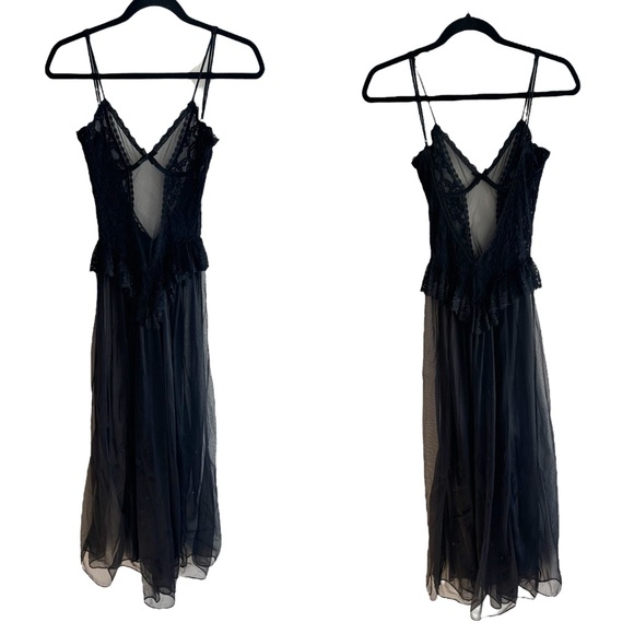 Sheer Mesh Lace Underwire Lingerie Maxi Gown Dress - Picture 1 of 9